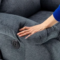 Electric Recliner Armchair with Heating Massage Points, USB Ports, Side Pockets, Executive Power Lift Massage Chair, 92x94x105 cm, Light Grey-Blue(m-6)