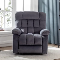 Power Lift Recliner Armchair with Heating Points, Side Pockets, Easy Assembly, Electric Massage Chair for Elderly, 91x81x104 cm, Grey(m-1)