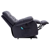 Power Lift Recliner Armchair with Heating Points, Side Pockets, Easy Assembly, Electric Massage Chair for Elderly, 91x81x104 cm, Grey(m-7)