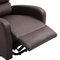 Power Lift Recliner Massage Chair with Heat & Vibration, Heavy Duty Safety Motion, Side Pockets, Remote Control, 73x91x109 cm, Brown(m-10)