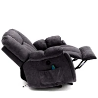 Power Massage Lift Recliner Chair with Heat & Vibration, Safety Motion Mechanism, USB Ports, Ergonomic 6 Points Vibration Massage Office Chair with Heating Massage Points - 100x95x102 cm, Dark Grey(m-12)