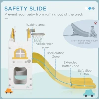 AIYAPLAY 7-in-1 Toddler Slide for Ages 1-3 Years with Basketball Hoop(m-5)