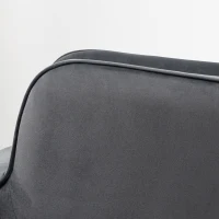 HOMCOM Fotoliu Tapițat pentru Interior cu Brațe și Taburet Integrat, Fotoliu pentru Sufragerie din Țesătură cu Efect de Catifea, 73x77.5x98 cm, Gri Închis(m-7)