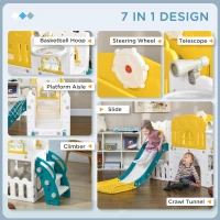 AIYAPLAY 7-in-1 Toddler Slide for Ages 1-3 Years with Basketball Hoop(m-4)