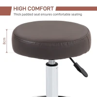 Vinsetto PU Leather Rolling Stool, Height Adjustable Stool Chair with Wheels for Salon, Massage, Spa, Grey(m-5)