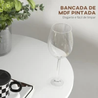 HOMCOM Mesa de Bar Redonda Mesa Alta de Cozinha Moderna com Estrutura de Aço para 2 Pessoas Ø60x102 cm Preto(m-5)