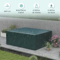 Outsunny Capa Protetora para Móveis Retangular Cobertura de Móveis para Jardim Impermeável para Terraço Varanda 235x190x90 cm Verde(m-4)