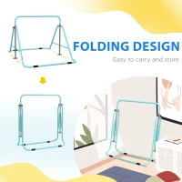 Kids Gymnastic Bar, with Adjustable Height, Foldable Horizontal Bars - Light Blue(m-6)