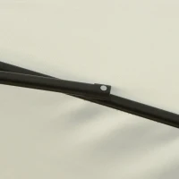 Outsunny Ombrellone da Giardino 2.6x2.5 m Anti UV Protezione 30+ con Testa Inclinabile, Palo in Alluminio e 6 Stecche, Bianco Crema(m-9)