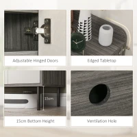 HOMCOM Modern and Minimal 12 Shoe Storage Cabinet - Grey/White(m-8)