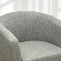HOMCOM Fotoliu Modern, Scaun Accent Tapițat cu Picioare din Lemn, Scaun din Material Textil, 74x63x73 cm, Gri(m-8)