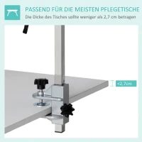 PawHut Huisdierverzorgingstafel Verzorgingstafel voor huisdieren, verstelbaar in hoogte, 36 x 8 x 74 cm, Zilver(m-6)