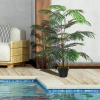 Outsunny planta decorativa plastic, 20 frunze, 140cm, verde(m-10)