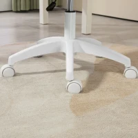 Vinsetto Vanity Office Chair, PU Leather Computer Chair for Home, with Adjustable Height, Armless, Swivel Wheels, Pink(m-9)