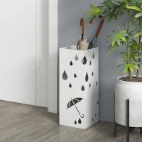 HOMCOM Six-Umbrella Steel Holder Stand - White(m-10)