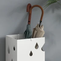 HOMCOM Six-Umbrella Steel Holder Stand - White(m-7)