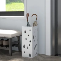 HOMCOM Six-Umbrella Steel Holder Stand - White(m-2)