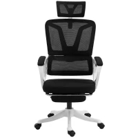 Vinsetto Ergonomic Office Chair, High Back Desk Chair, Reclining Mesh Computer Chair with Adjustable Headrest, Lumbar Support, Foot Rest, Swivel Wheels, Adjustable Height, Black(m-11)