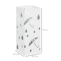 HOMCOM Six-Umbrella Steel Holder Stand - White(m-3)
