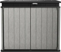 Keter Porta Attrezzi da Giardino Elite Store, 1150L, Effetto Legno Spazzolato, Grigio, 141x82x123,5H cm(m-3)