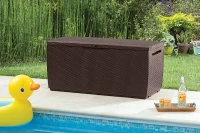 Keter Baule da Giardino Capri, 305L, Effetto Rattan, Marrone, 123x53,5x57H cm(m-3)