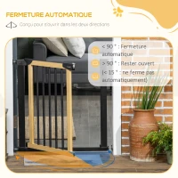 PawHut Lot de 2 barrières escalier chien fermeture automatique double verrouillage opération à une main largeur 75-82 cm noir(m-6)