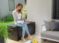 Keter Baule da Giardino Springwood, 305L, Effetto Legno, Marrone, 123x53,5x57H cm(m-7)