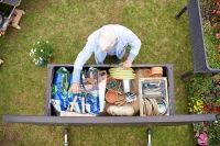 Keter Baule da Giardino Rockwood, 570L, Effetto Legno, Marrone, 155x72,4x64,4H cm(m-4)