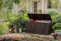 Keter Baule da Giardino Comfy, 270L, Effetto Legno, Marrone, 119,2x44,7x57H cm(m-9)