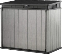 Keter Porta Attrezzi da Giardino Elite Store, 1150L, Effetto Legno Spazzolato, Grigio, 141x82x123,5H cm(m-1)