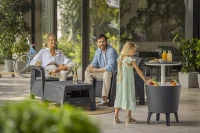 Keter Contenitore Portaghiaccio Cool Bar con Funzione di Tavolino, 30L, Grigio, 49,5x49x5x84,5H cm(m-6)