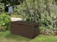 Keter Baule da Giardino Capri, 305L, Effetto Rattan, Marrone, 123x53,5x57H cm(m-2)