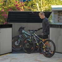 Keter Porta Attrezzi da Giardino Grande Store, 2020L, Effetto Legno Spazzolato, Grigio, 190,5x109,3x132,5H cm(m-2)