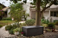 Keter Baule da Giardino Brightwood, 454L, Effetto Legno, Marrone, 145x69,7x60,3H cm(m-4)