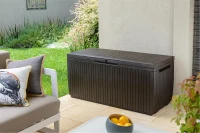 Keter Baule da Giardino Springwood, 305L, Effetto Legno, Marrone, 123x53,5x57H cm(m-9)