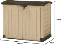 Keter Porta Attrezzi da Giardino Store-It-Out Arc, 1200L, Effetto Legno, Beige, 145,5x82x125H cm(m-13)