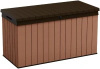 Keter Baule da Giardino Darwin, 570L, Effetto Legno, Marrone, 142,9x65,5x78,2H cm(m-1)