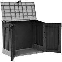 Keter Porta Attrezzi da Giardino Store-It-Out Midi, 880L, Effetto Legno, Nero, 132x71,5x113,5H cm(m-3)