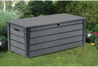 Keter Baule da Giardino Brushwood, 454L, Effetto Legno Spazzolato, Grigio, 145x69,7x60,3H cm(m-3)