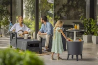 Keter Contenitore Portaghiaccio Cool Bar con Funzione di Tavolino, 30L, Grigio, 49,5x49x5x84,5H cm(m-7)