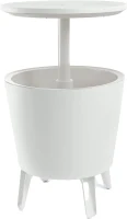 Keter Contenitore Portaghiaccio Cool Bar con Funzione di Tavolino, 30L, Bianco, 49,5x49x5x84,5H cm(m-1)