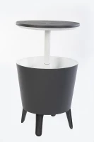 Keter Contenitore Portaghiaccio Cool Bar con Funzione di Tavolino, 30L, Grigio, 49,5x49x5x84,5H cm(m-1)