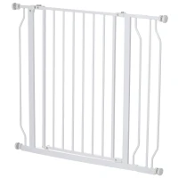 PawHut Lot de 2 barrières de sécurité pour animal longueur réglable escaliers couloirs portes sans perçage en acier ABS(m-1)