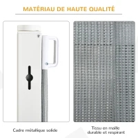 PawHut Lot de 2 barrières de sécurité barrière animaux rétractable automatique 1,15L x 0,83H m textilène acier  gris(m-6)