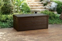 Keter Baule da Giardino Brightwood, 454L, Effetto Legno, Marrone, 145x69,7x60,3H cm(m-8)