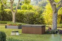 Keter Baule da Giardino Darwin, 380L, Effetto Legno, Marrone, 142,9x65,5x54,4H cm(m-2)