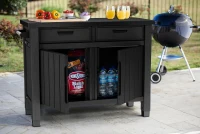 Keter Mobile Supporto Barbecue Unity XL, 207L, Effetto Legno, 41x41x87,4H cm(m-4)