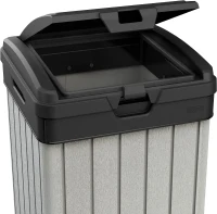 Keter Pattumiera da Esterno Rockford, 125L, Effetto Legno Spazzolato, 41x41x87,4H cm(m-7)