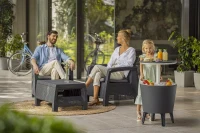 Keter Contenitore Portaghiaccio Cool Bar con Funzione di Tavolino, 30L, Grigio, 49,5x49x5x84,5H cm(m-5)