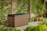 Keter Baule da Giardino Darwin, 570L, Effetto Legno, Marrone, 142,9x65,5x78,2H cm(m-2)